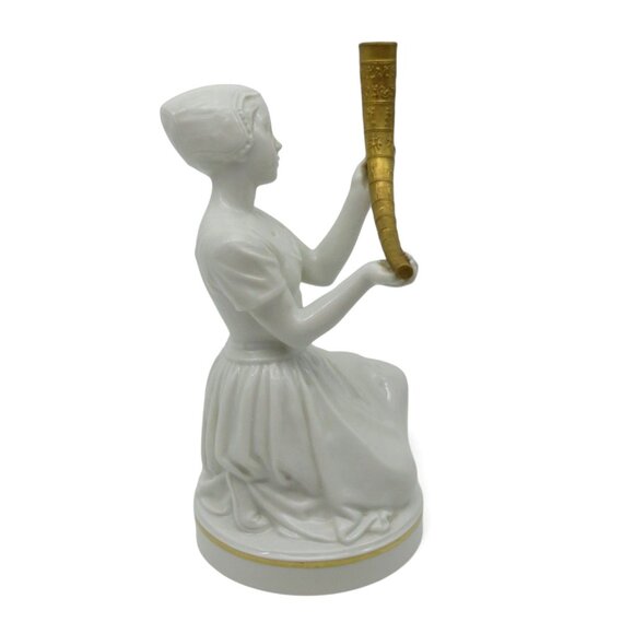 Rare ROYAL COPENHAGEN Girl and the Golden Horn Figurine 12242 Denmark Vintage 9" - Picture 10 of 11